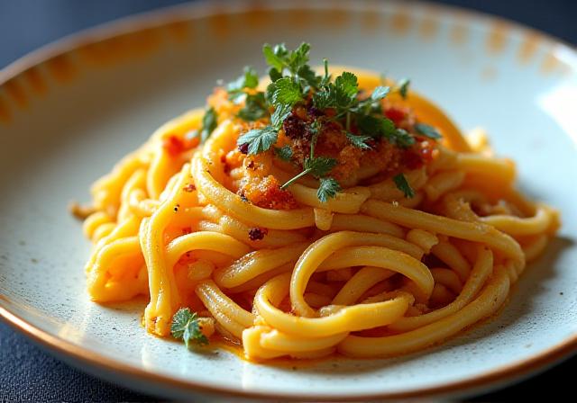 Piatto di alta cucina fusion italo-nordafricana